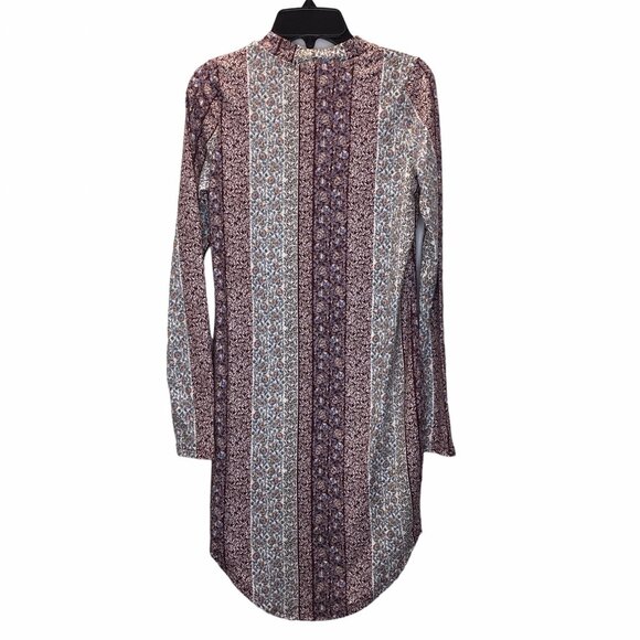 Love Cameron LA Dress Size Small Floral Print Long Sleeve Stretch Mini Bodycon - Picture 3 of 9